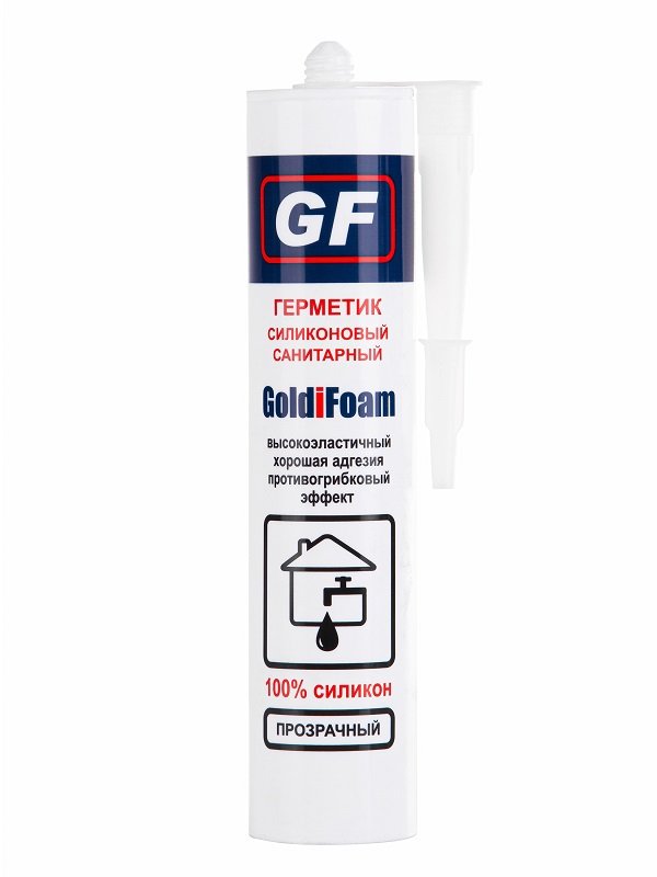 Силиконовый санитарный герметик GoldiFoam прозрачный 260 мл GFsilsan_transp