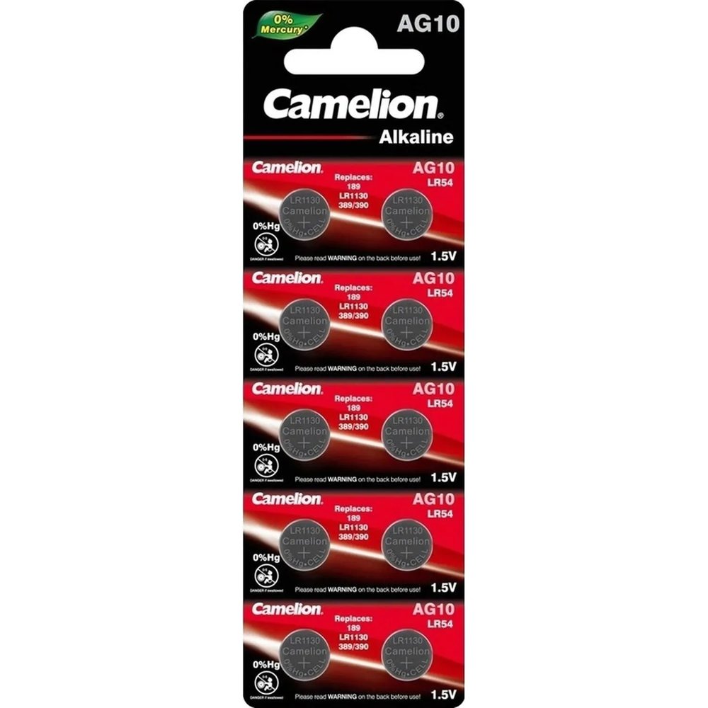Батарейка для часов Camelion G10 10шт/бл 389A/LR1130/189час(12818)