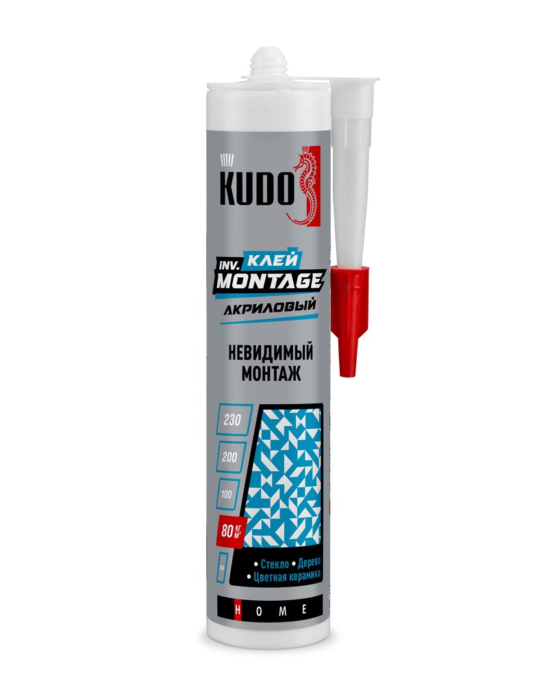 Клей KUDO Home invisible мontage для невидимого монтажа, на акриловой основе, прозрачный, 280 мл KBK-320