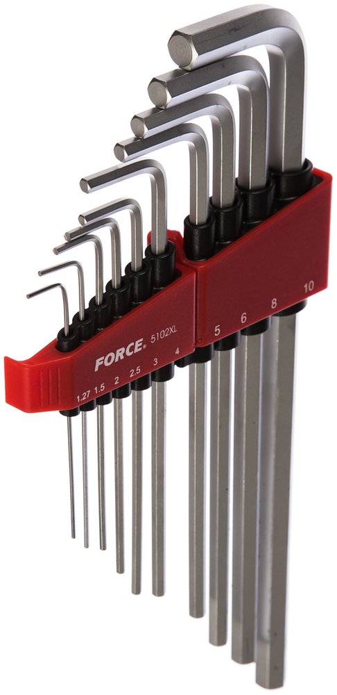 Набор шестигранных длинных ключей FORCE 10 предметов 5102XL