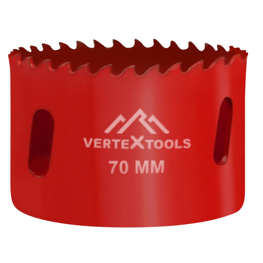 Коронка биметаллическая по металлу 70 мм vertextools 2525-70