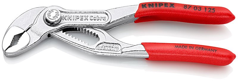 Переставные клещи с фиксатором KNIPEX COBRA 25 мм (1'), L-125 мм, хром, 1-к ручки KN-8703125