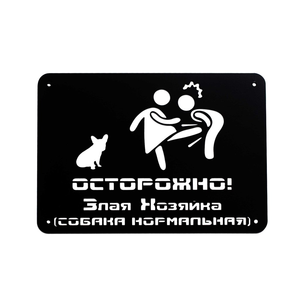 Табличка ООО СКП Осторожно, злая хозяйка, 30х21 см, сталь, порошковое покрытие Т-019