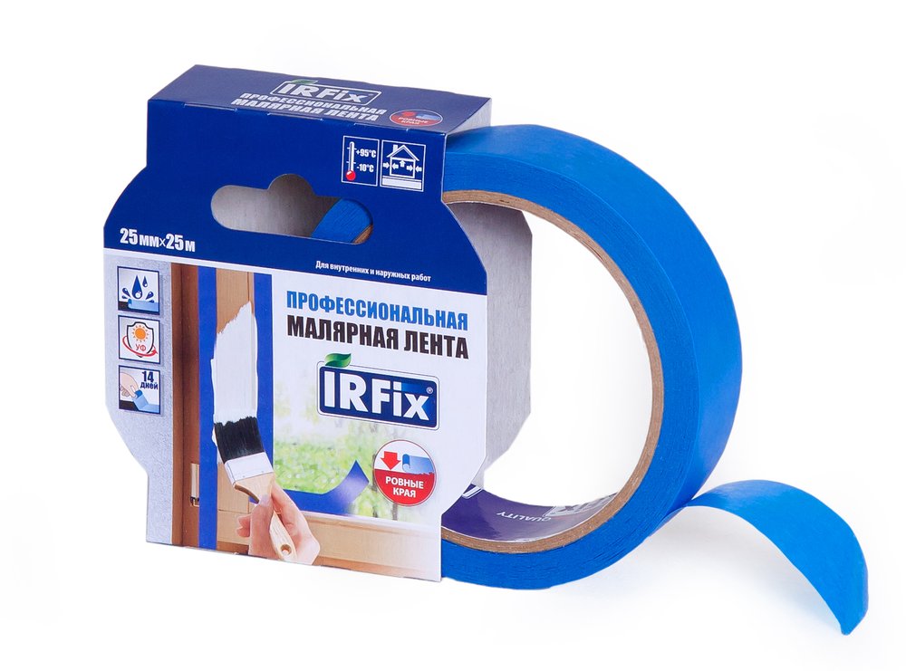 Малярная лента для наружных работ  IRFIX EXTRA 25 мм, 25 м, синяя 30081