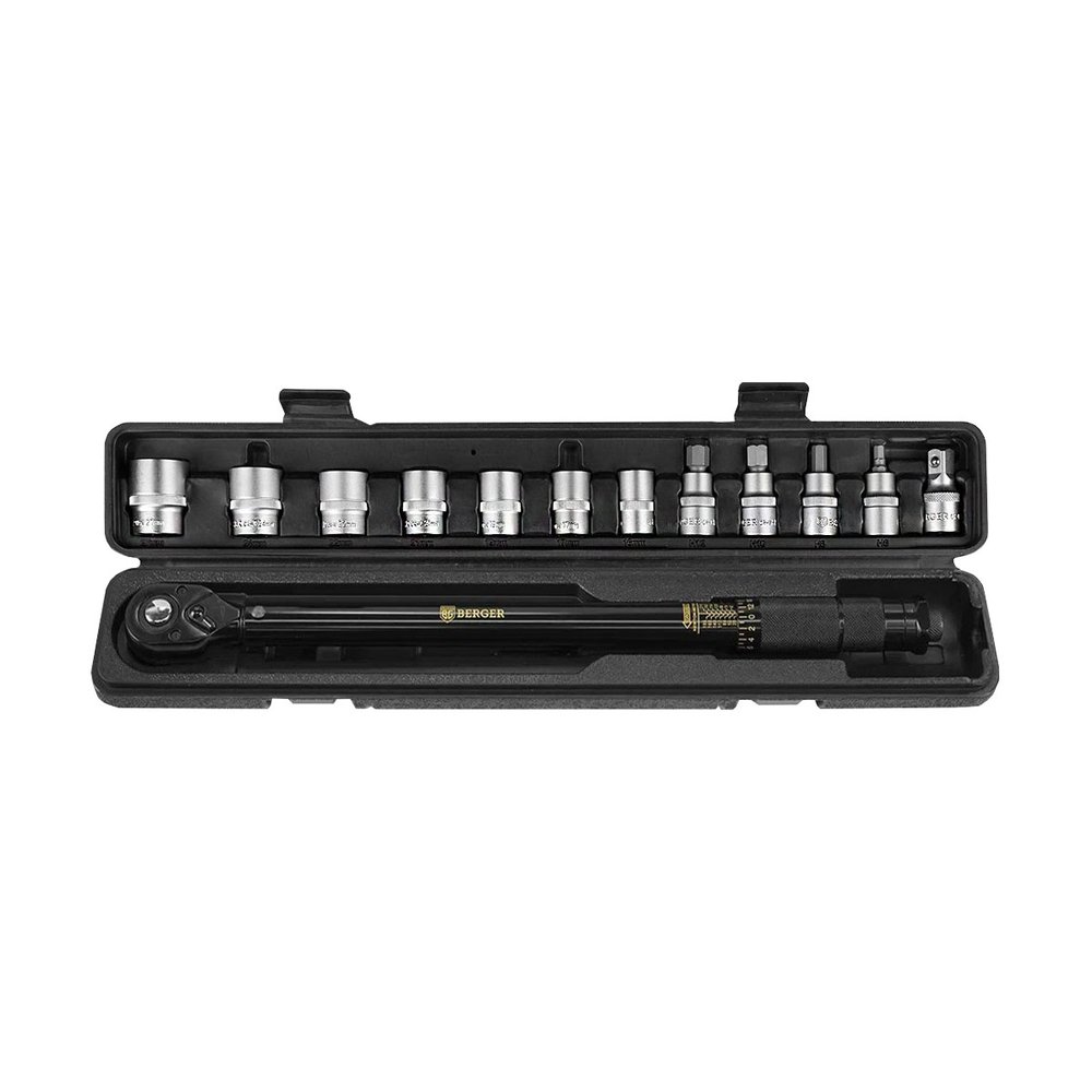 Динамометрический ключ с набором головок Berger BG 1/2' 28-210Нм BG2370