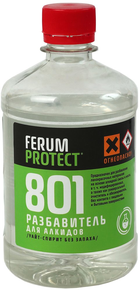 Растворитель (уайт-спирит) Ferumprotect 801 для алкидов, 1 л ТД000004350