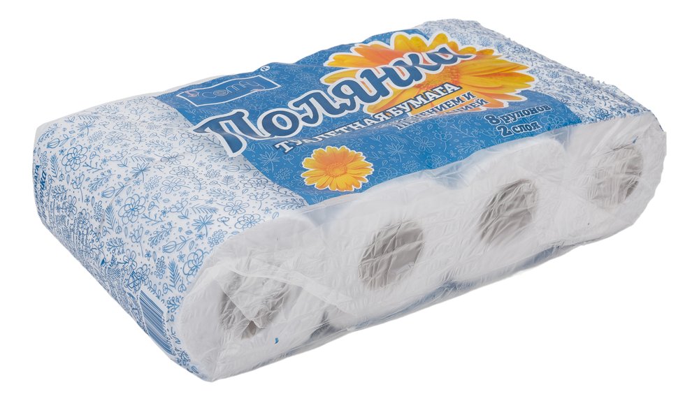 Туалетная бумага COMFY 'Полянка' 2 сл. 8 рул. 1-3199