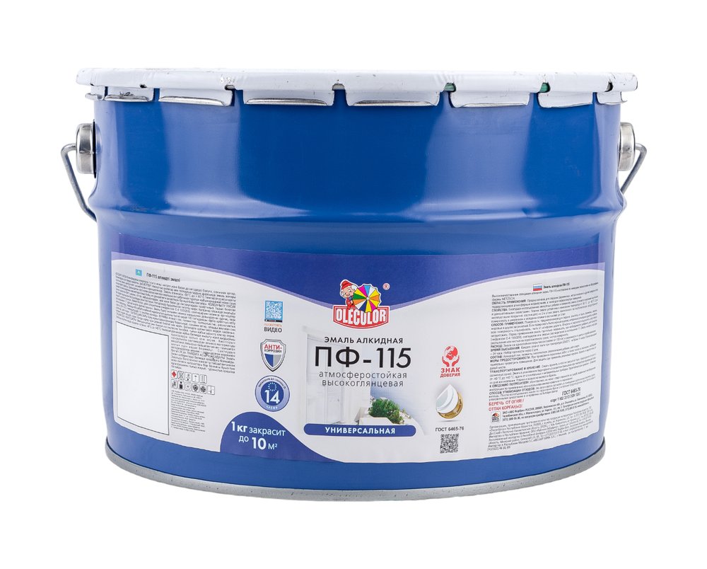 Эмаль OLECOLOR ПФ-115 зеленый, 10 кг 4300005176