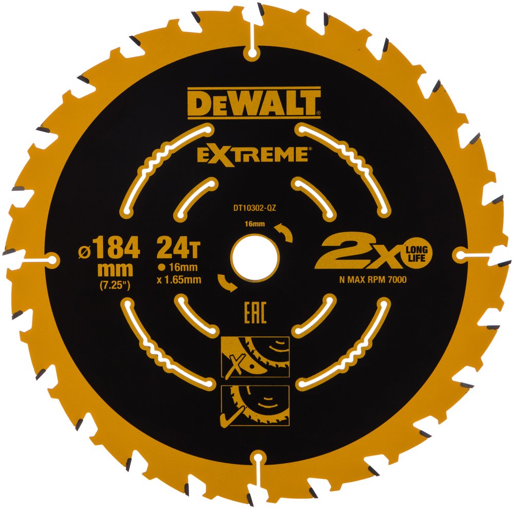 Диск пильный по дереву (184х16 мм) DEWALT DT 10302