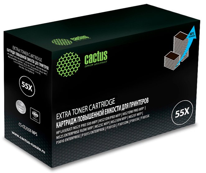 Картридж лазерный CS-CE255X-MPS CE255XX черный (15000стр.) для HP LJ P3015 Cactus 1086945