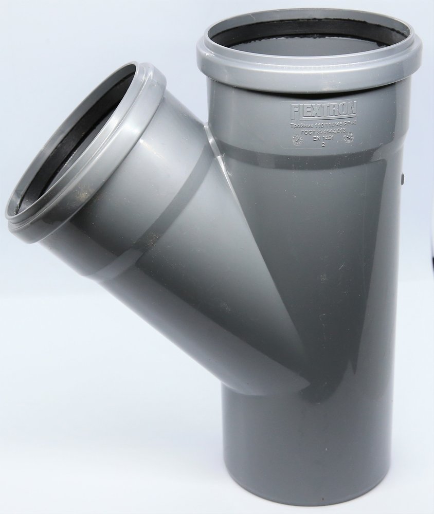 Тройник Flextron D 110 мм 45 градусов, для внутренней канализации 139832