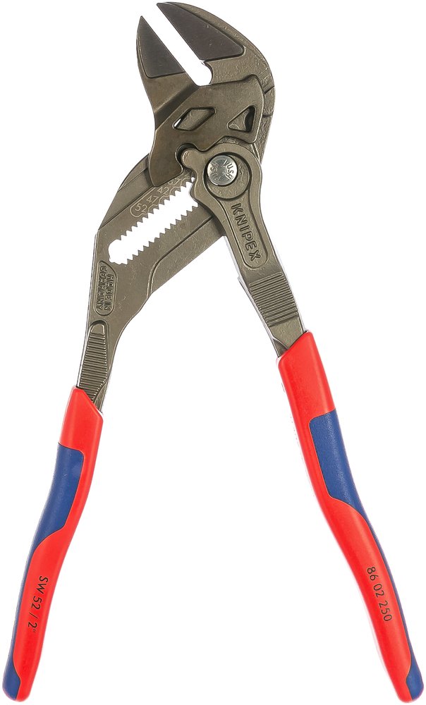 Переставные клещи KNIPEX 52 м, 250 мм, серые, 2К ручки KN-8602250
