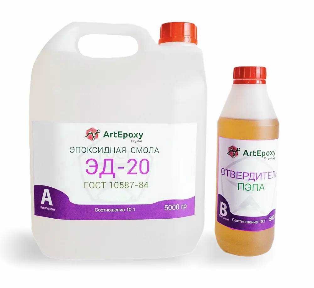 Эпоксидная смола ArtEpoxy ЭД-20 (5 кг, с отвердителем ПЭПА 500 гр) ВИ-21634