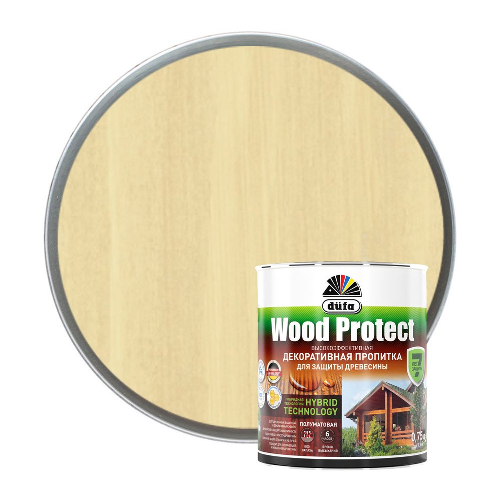 Пропитка для защиты древесины Dufa Wood Protect бесцветный 750 мл МП000015760