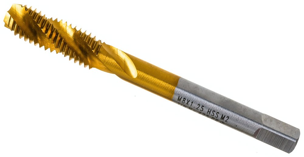 Метчик M8x1,25 HSS M2 TiN спиральный ПрофОснастка №425 арт. 50221025