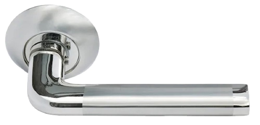 Дверная ручка MORELLI DIY MH-03 SN/CP Колонна, белый никель/хром 9010537