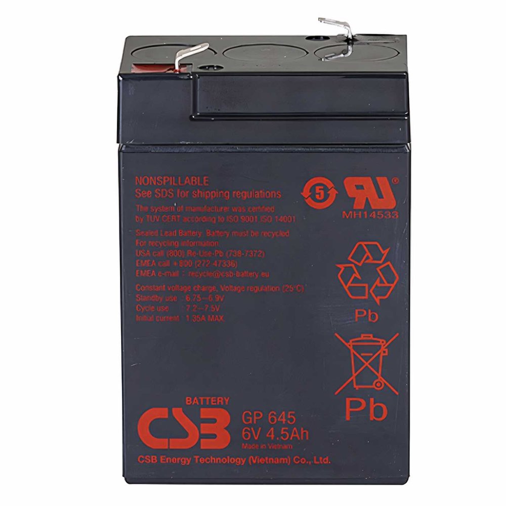 Аккумулятор для ИБП CSB GP645 6В, 4.5 Ач УТ-00001361