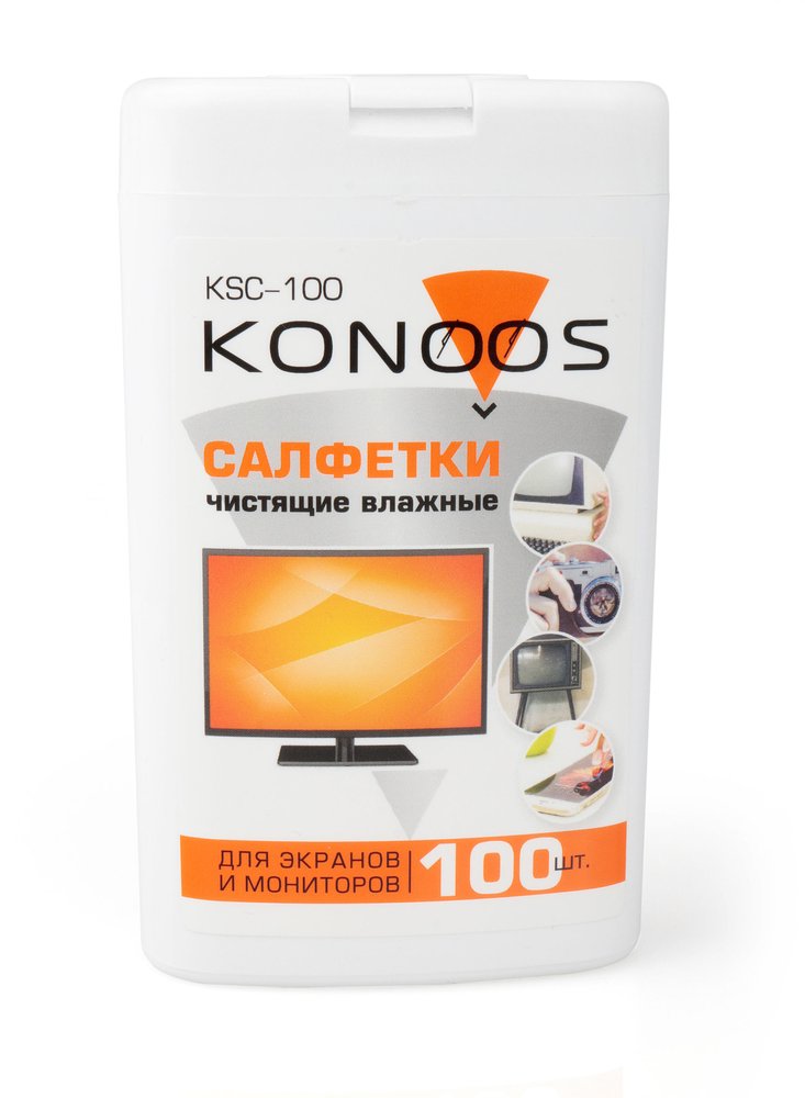 Салфетки для экранов Konoos в компактной банке, 100 шт KSC-100