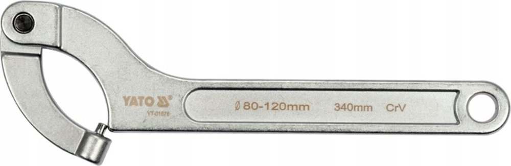 Сегментный шарнирный ключ YATO 80-120 мм, 240 мм, с круглым штифтом YT-01678 371301678 092 1