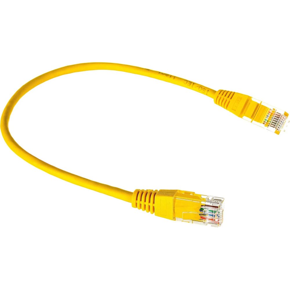 Патч-корд TWT TWT-45-45-0.3-YL UTP кат.5e, 0.3 м, желтый
