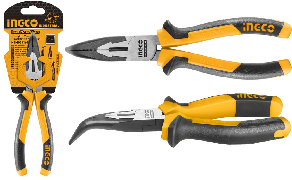 Изогнутые тонкогубцы INGCO 160мм INDUSTRIAL HBNP28168