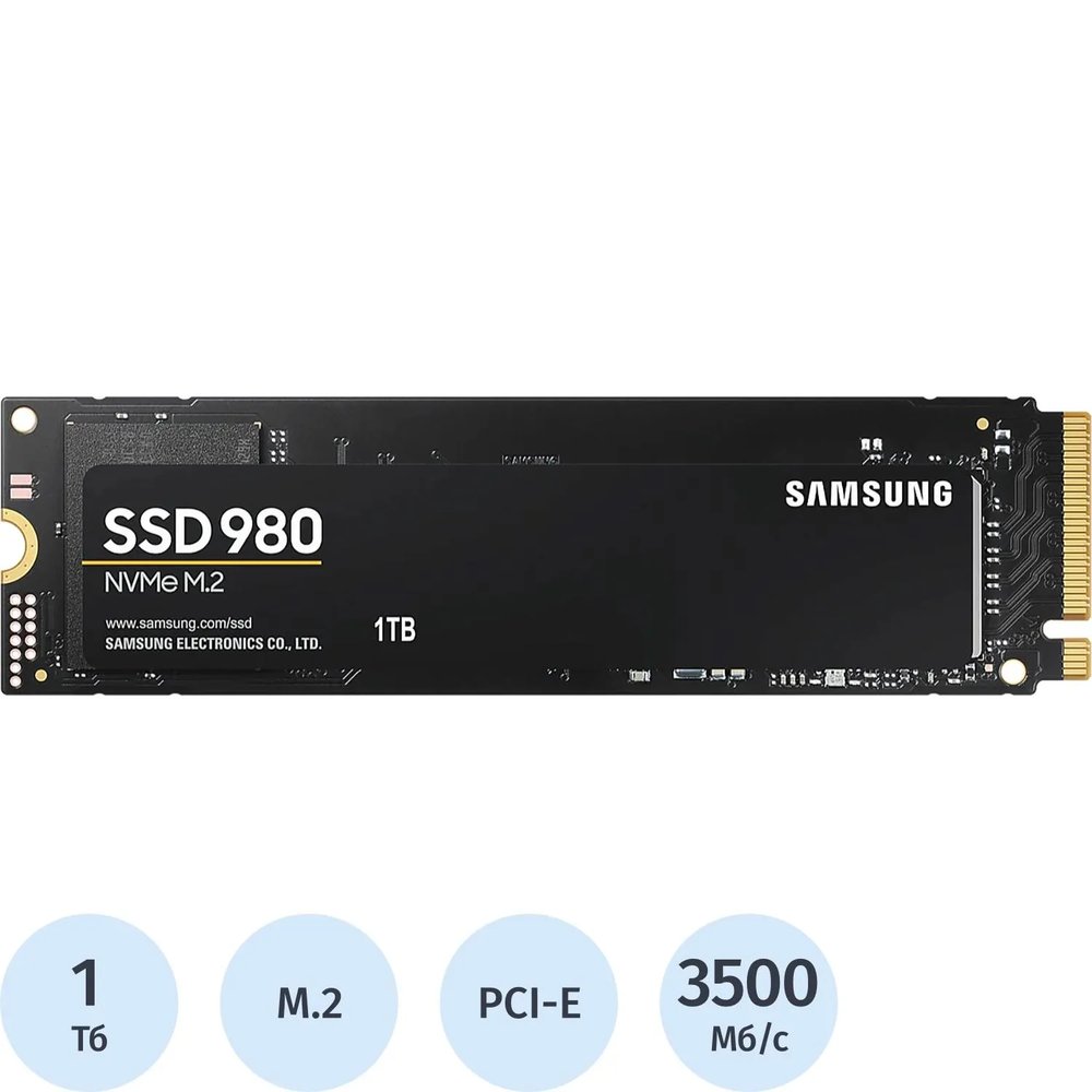 SSD накопитель Samsung 980 1TB M.2 2280 Pci-e (MZ-V8V1T0BW)