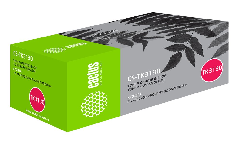 Лазерный картридж Cactus tk-3130 черный, 25000 страниц, для kyocera mita fs 4200/4300/4200dn/4 CS-TK3130 358053
