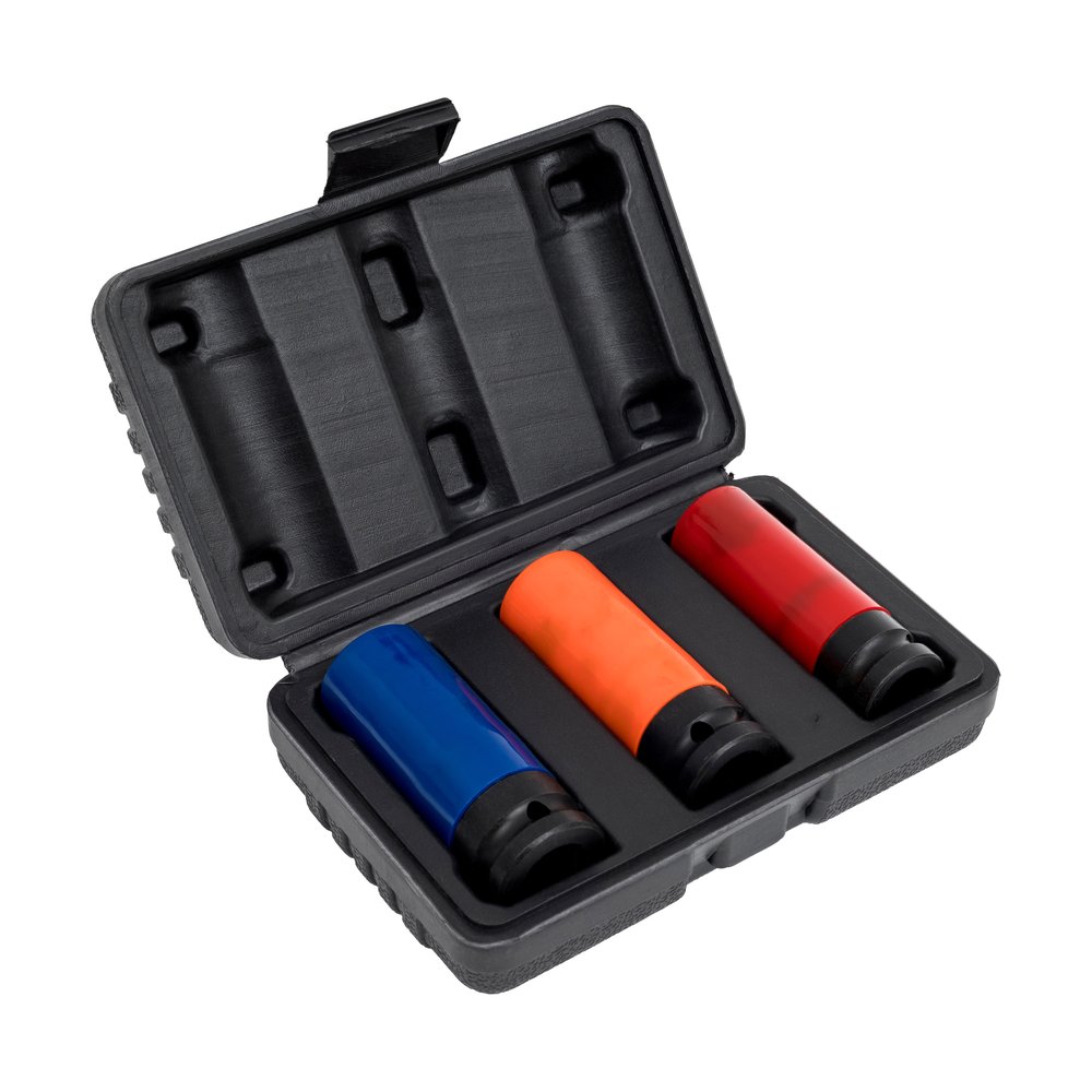 Головки ударные тонкостенные шестигранные 3 предмета, 1/2' DR Forsage F-4032C