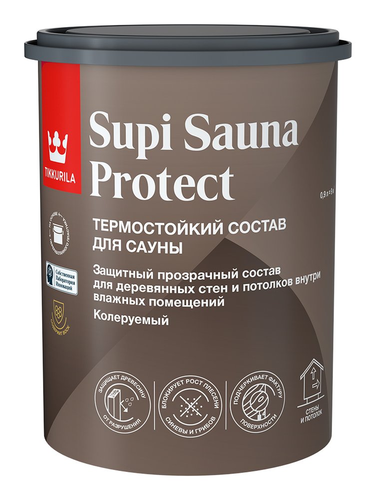 Состав для сауны Tikkurila SUPI SAUNA PROTECT EP п/мат 0,9л 700014050