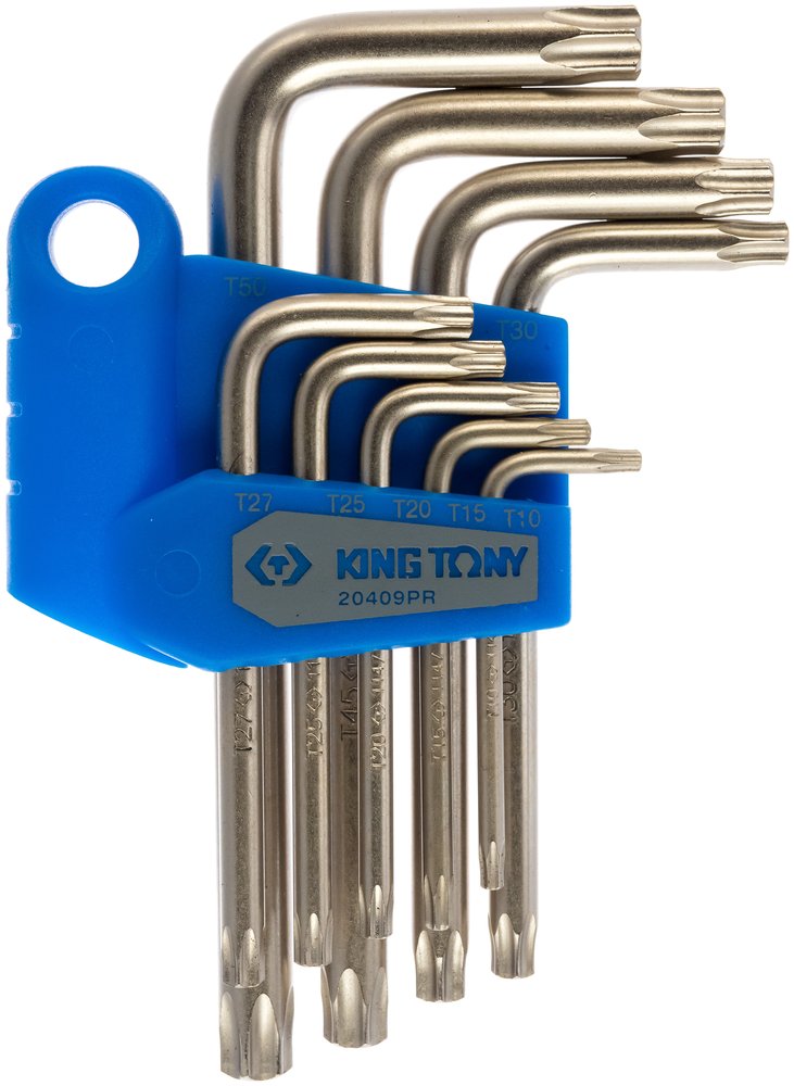 Набор Г-образных ключей TORX KING TONY T10-T50 с отверстием 9 предметов 20409PR