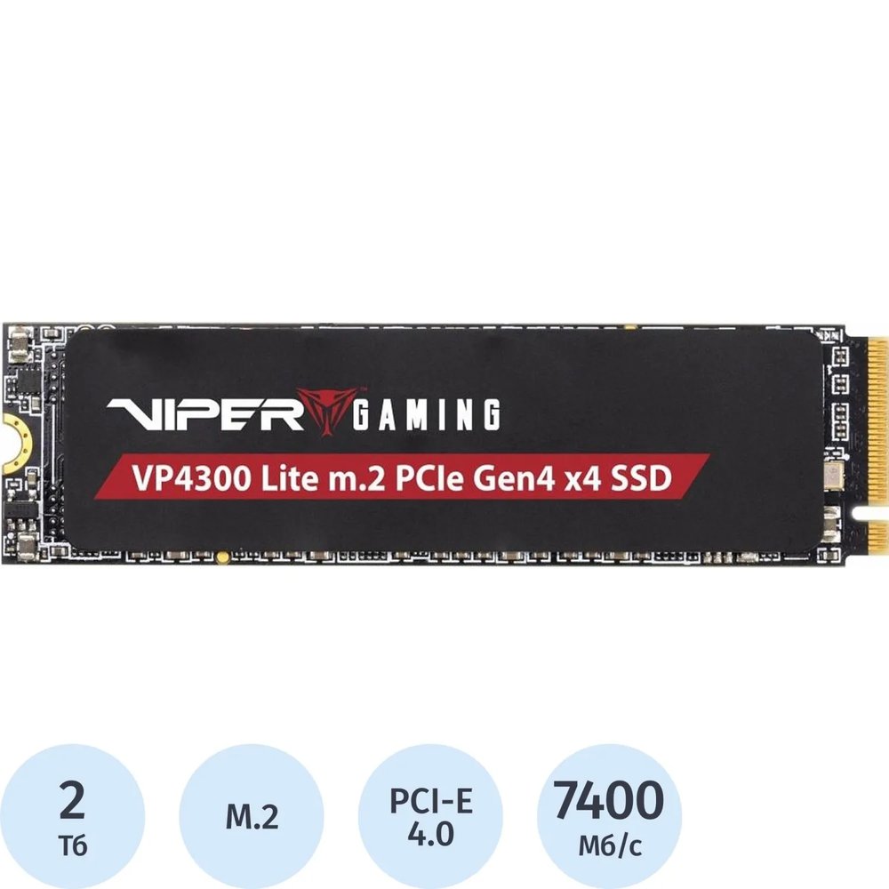 SSD накопитель Patriot PCIe 4.0 x4 2TB VP4300L2TBM28H Viper VP4300 Lite
