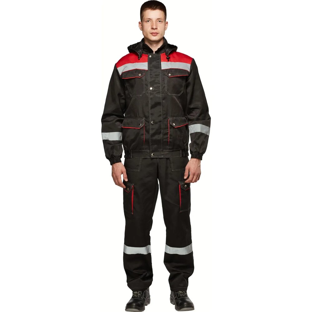 Костюм рабочий летний муж.Антей СОП черн/красн(КПК) 60-62 (120-124)/170-176