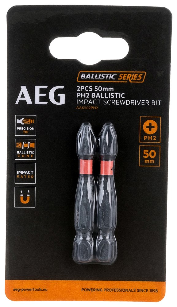 Биты ударные AAK502PH2 (2 шт, PH2, 50 мм) AEG 4932479165