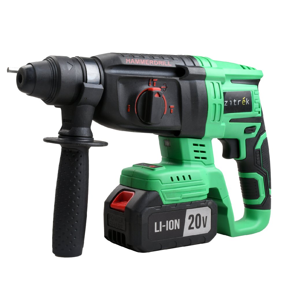 Перфоратор аккумуляторный бесщеточный Zitrek Destroyer Pro (20В, Li-Ion аккумулятор 4 Ач - 2шт, ЗУ, кейс) 063-4063
