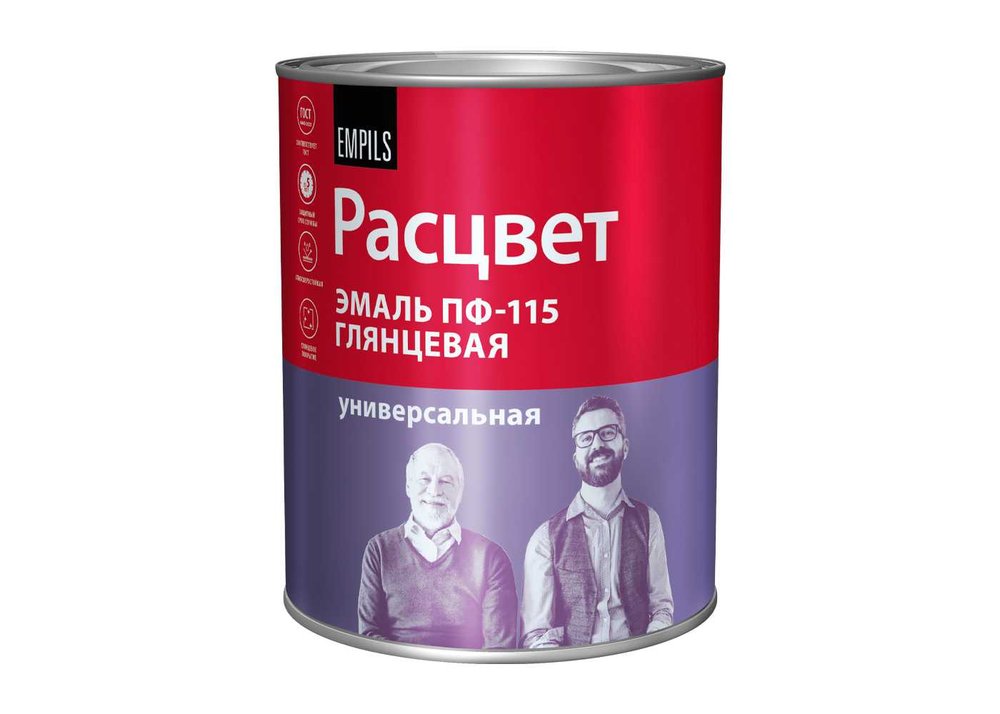 Эмаль Расцвет ПФ-115 серая, 0.9 кг 9749