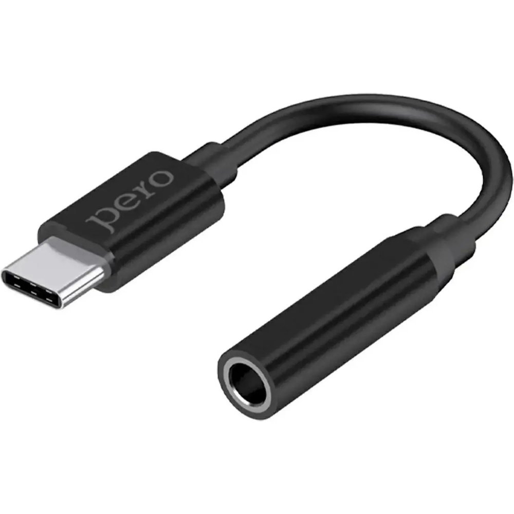 Адаптер PERO AD09 USB-C TO MINI JACK 3.5MM, черный