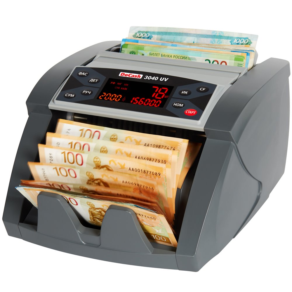 Счетчик банкнот DoCash 3040 UV, с калькуляцией 06884