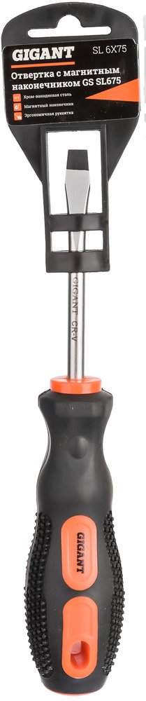 Отвертка Gigant SL 6x75 с магнитным наконечником GS SL675