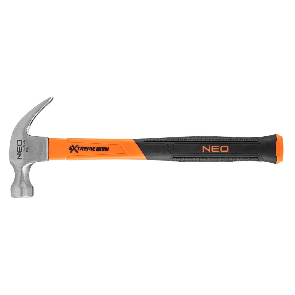 Плотничий молоток NEO Tools 450 г, рукоятка из стекловолокна 25-132