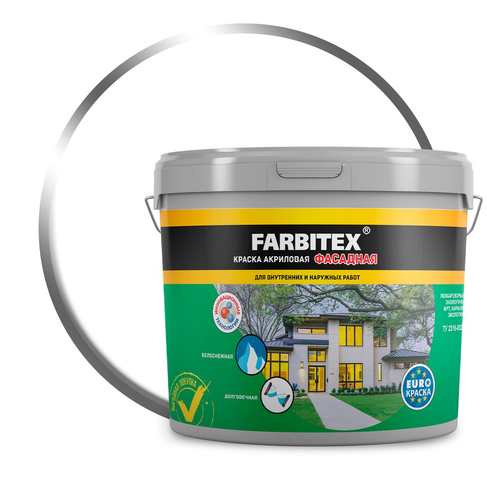 Акриловая фасадная краска Farbitex 6 кг 4300001555