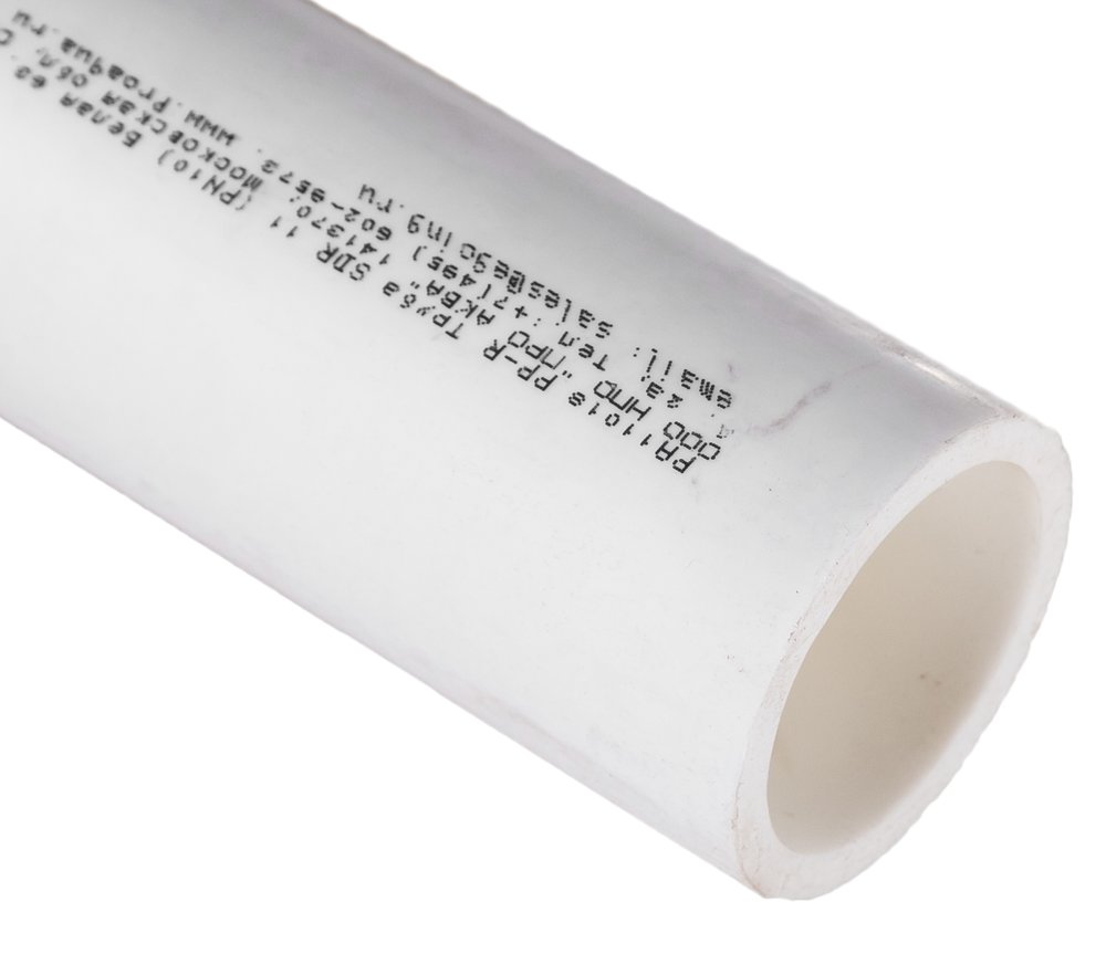 Труба PRO AQUA PP-R SDR 11 PN10 белая d-63 мм 4 м PA11018