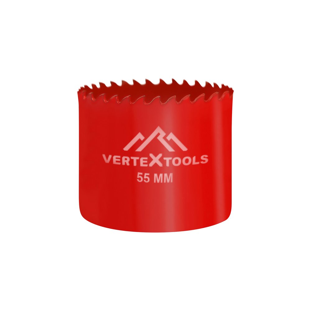 Коронка биметаллическая по металлу 55 мм vertextools 2525-55