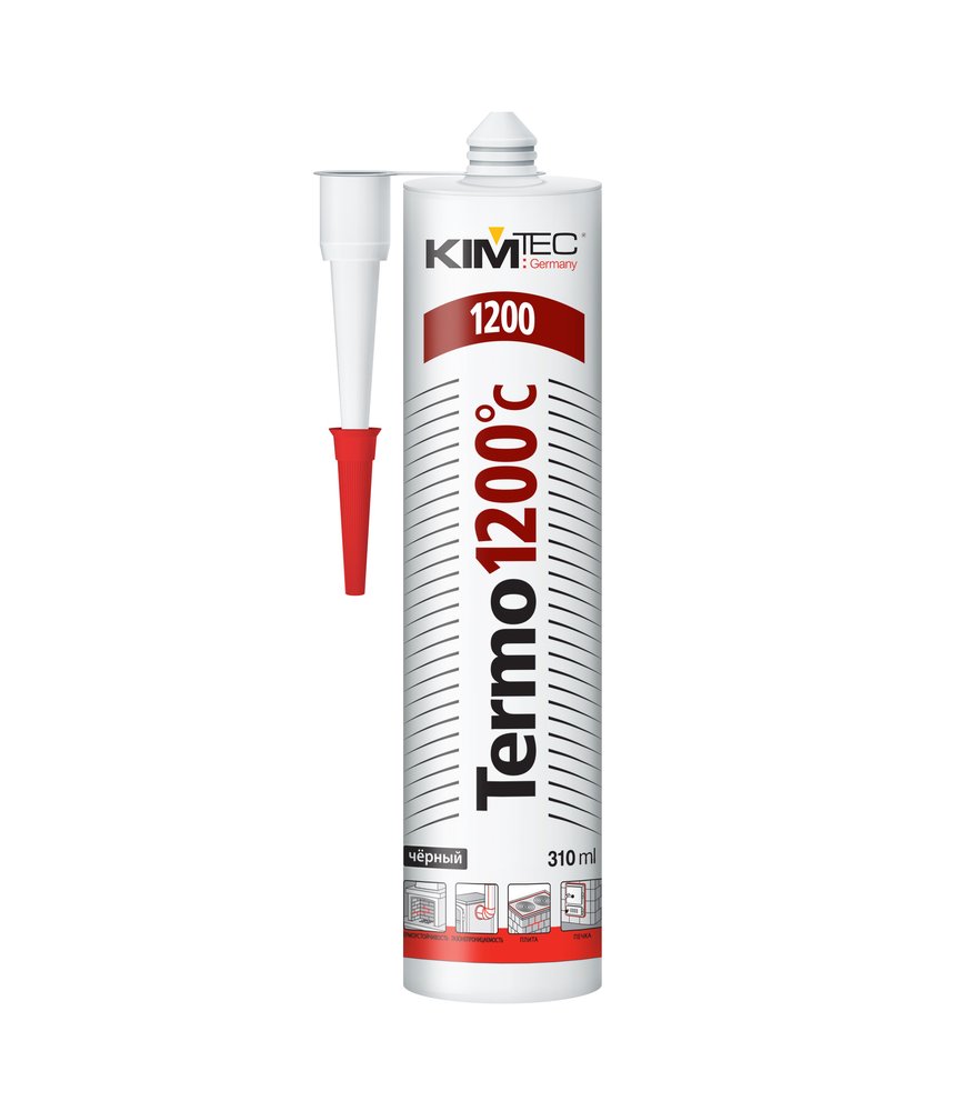 Герметик силикатный KIM TEC KAMIN 1500C черный 280мл 02-07-01