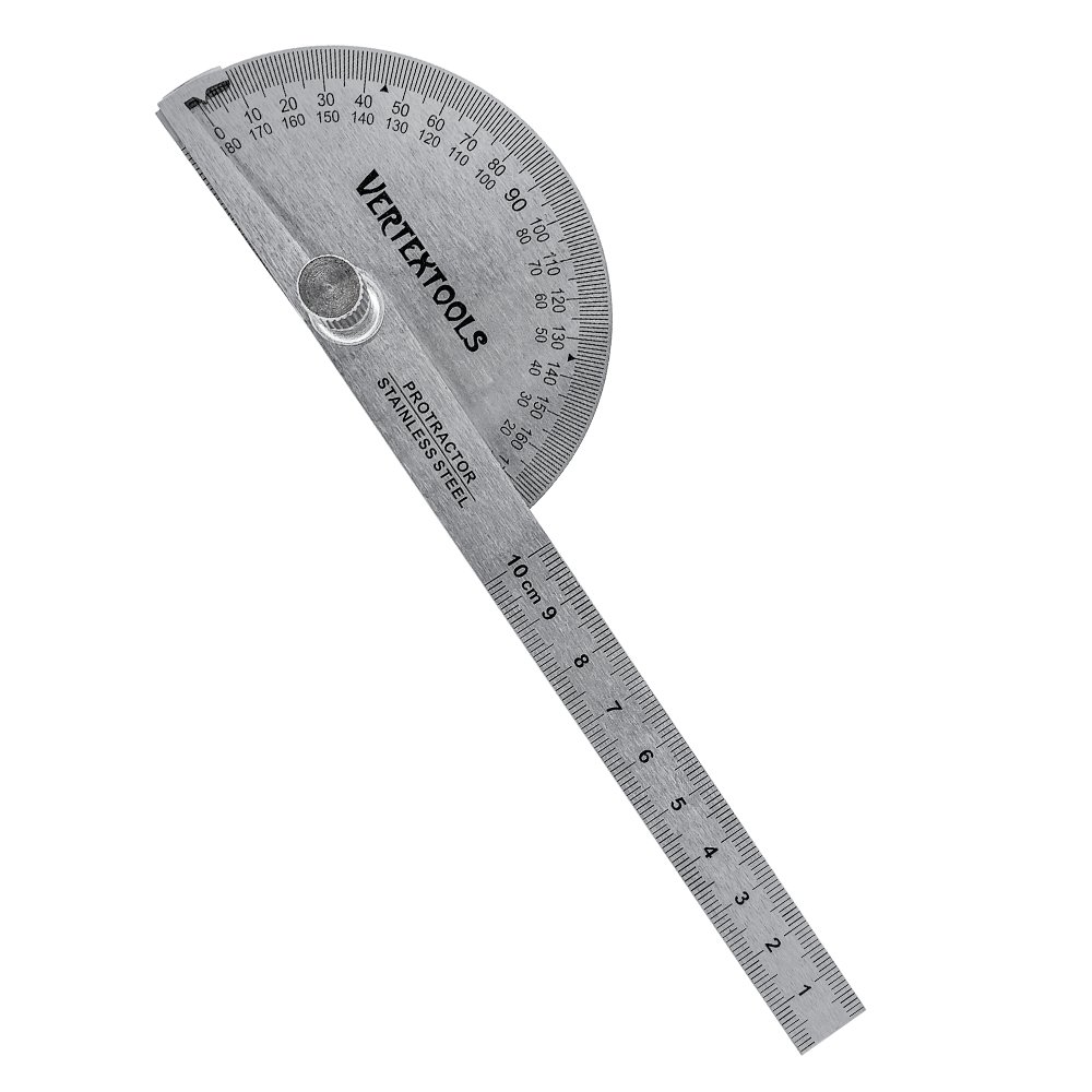 Транспортир с линейкой vertextools 90x150мм 3040-90-150