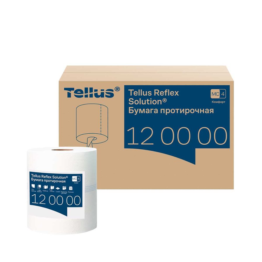 Полотенца TORK (Tellus) Rerlex с центральной вытяжкой M4 6 пачек 22611 120000