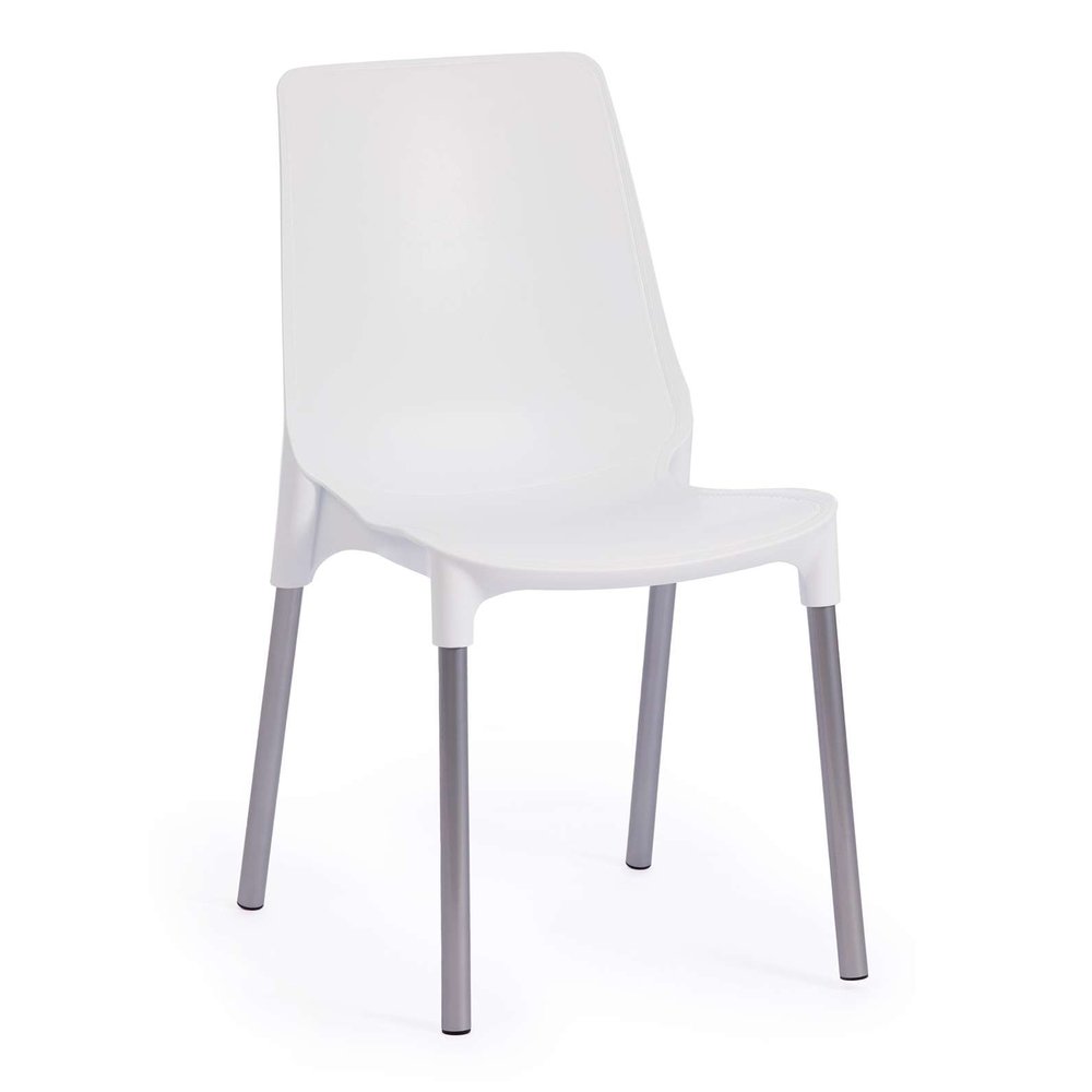 Стул Tetchair genius (mod 75) / 1 шт. в упаковке металл/пластик, 46x56x84 cм, белый/ножки хром 19663