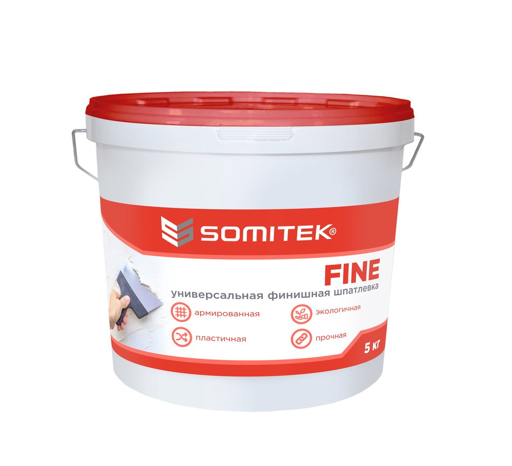 Универсальная финишная шпатлевка SOMITEK fine 5 кг 36003
