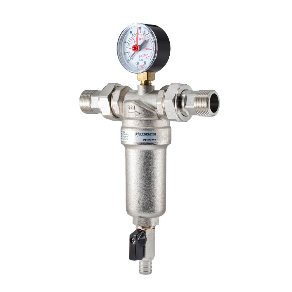 Фильтр промывной с манометром для горячей воды PROFACTOR 3/4' PF FS 239.20G