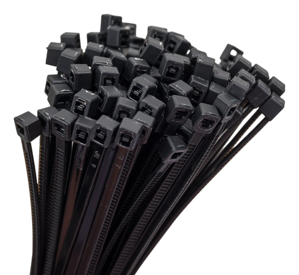 Нейлоновые стяжки Fortisflex НСС EasyFix 3x250 мм, черный, 100 шт. 89922