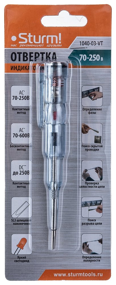 Индикаторная отвертка Sturm 1040-03-VT